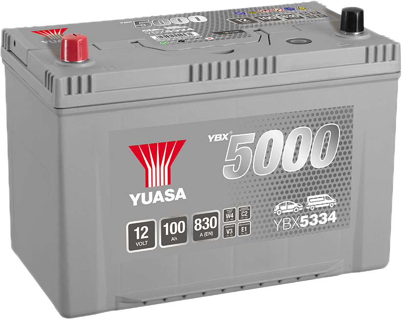 Yuasa YBX9019 Batería de coche AGM Start Stop Plus 12V 95Ah 850A :  : Coche y moto