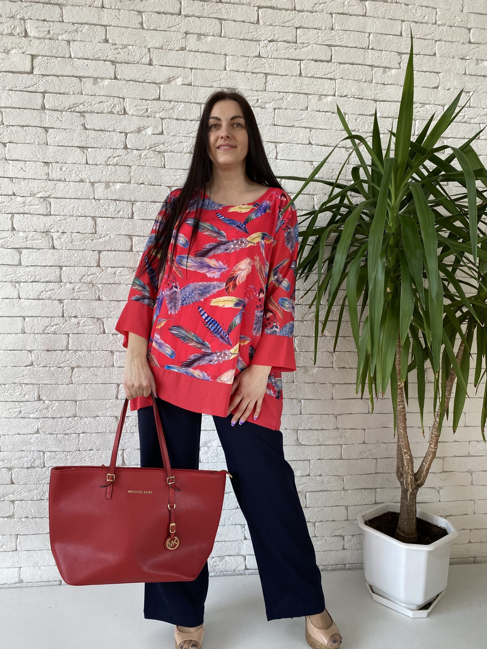 

Туника шифоновая NEW COLLECTION 54 малина
