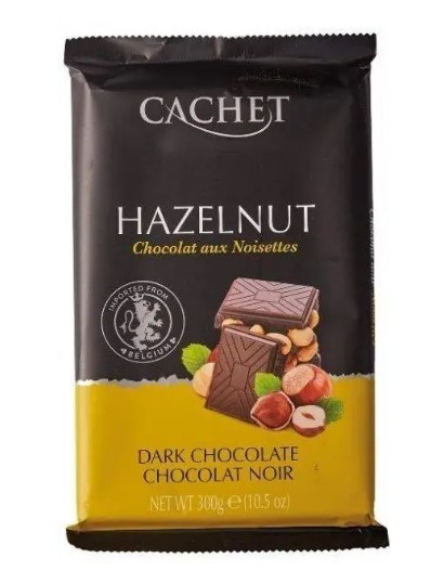 Чорний шоколад Cachet Dark Chocolate Hazelnut з фундуком 300 г – купить ...