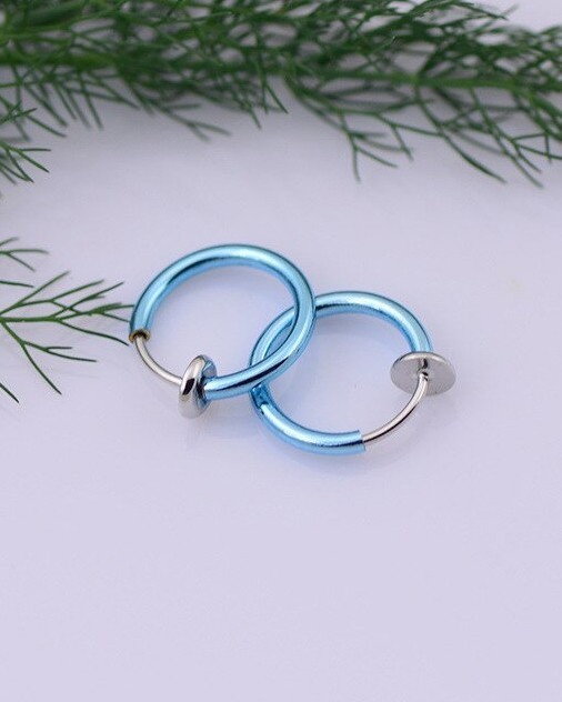 Серьга-обманка для пирсинга без прокола Neformal Light Blue 13 мм ...