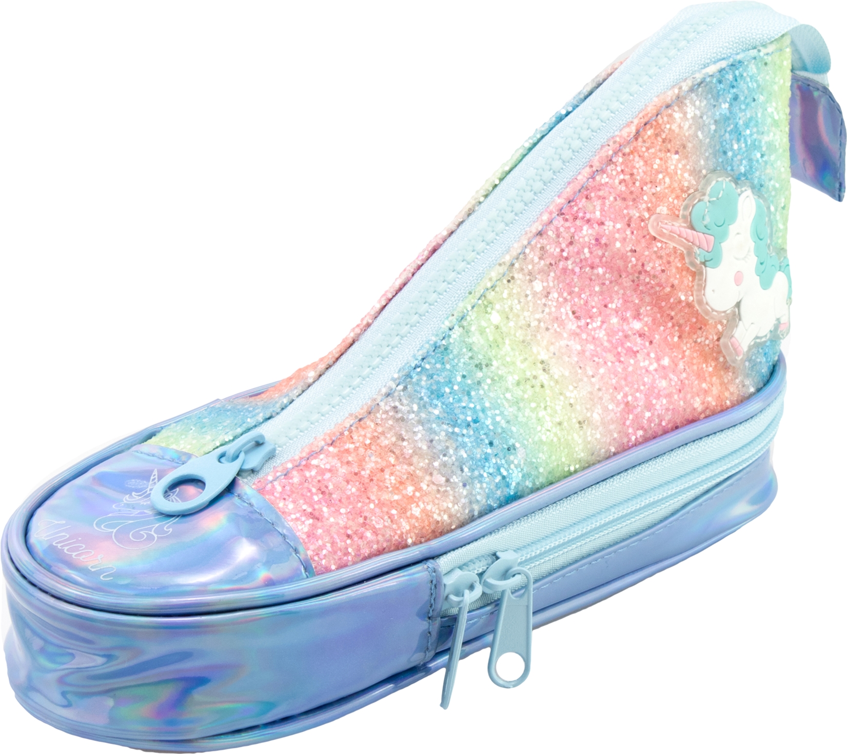 

Пенал в виде кеда Cool For School с блестками 2 отделения Голубой (5986-blue)