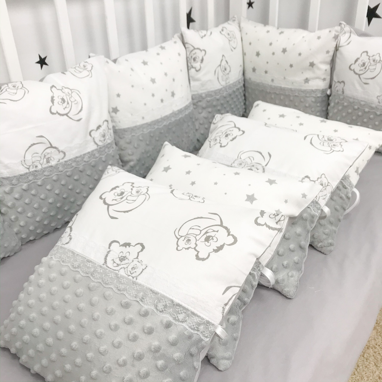 

Бортики со съёмными наволочками Oh My Kids "Мишки и звездопад" в детскую кроватку