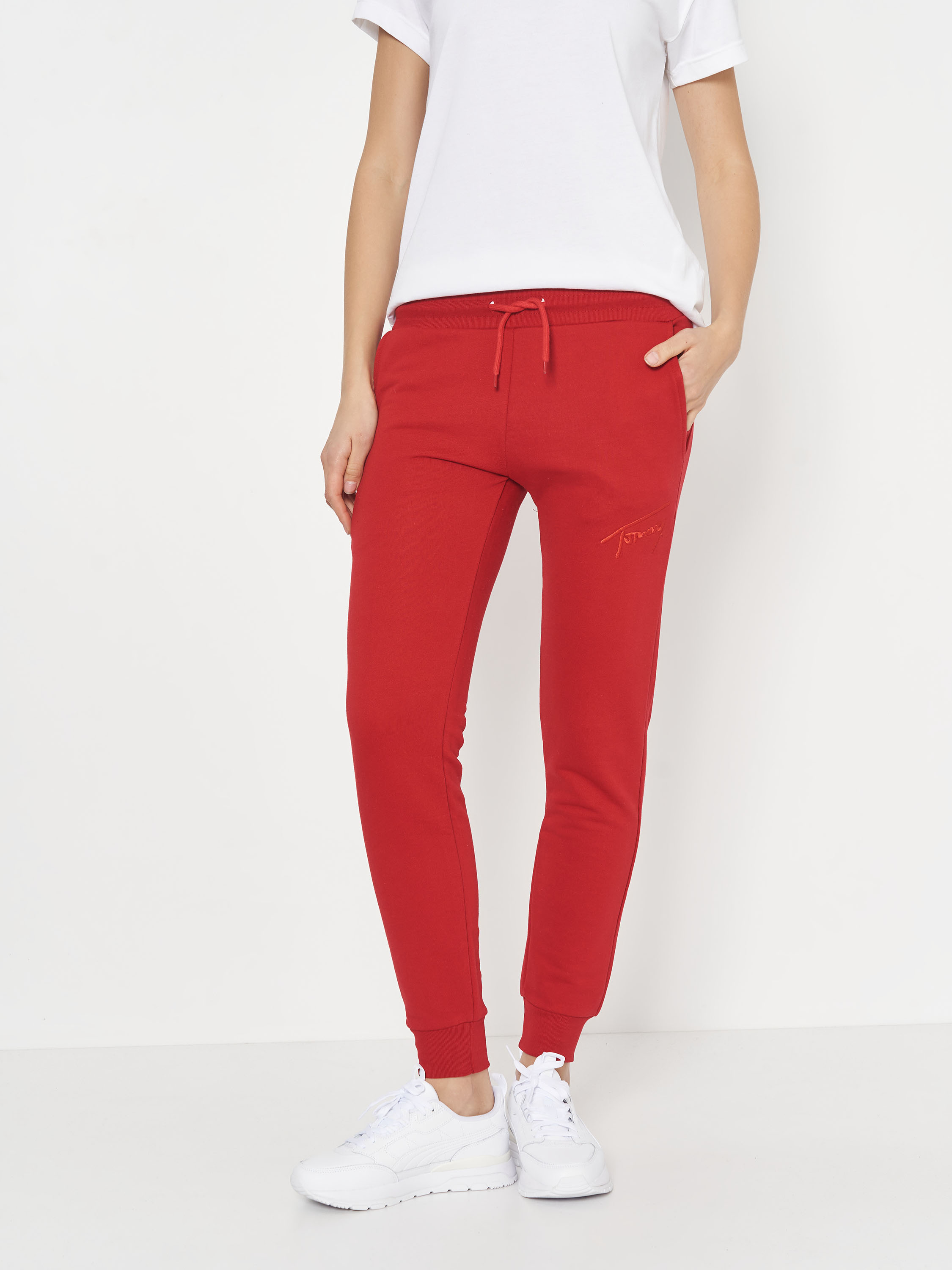 Акція на Спортивні штани жіночі Tommy Hilfiger 10960.4 L (46) Червоні від Rozetka