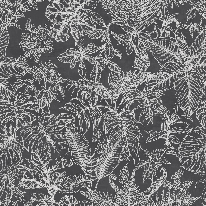

Бумажные обои (Экологическичистые обои) Decoprint Ecodeco Essentials EE22548 черно-белый растительный (природа)
