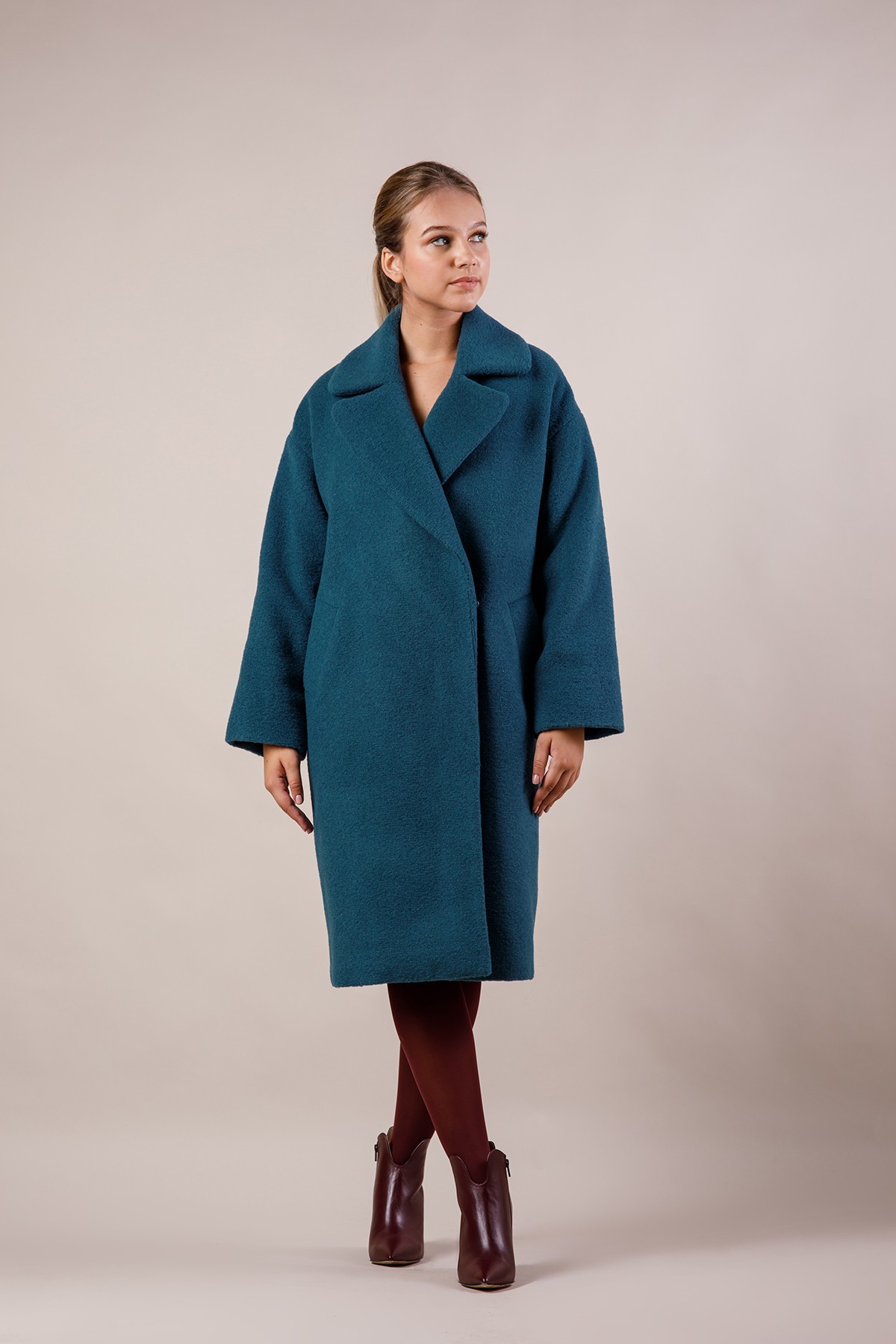 

Пальто утепленное из шерсти MOMOT L (48) лазурное (081-blue)