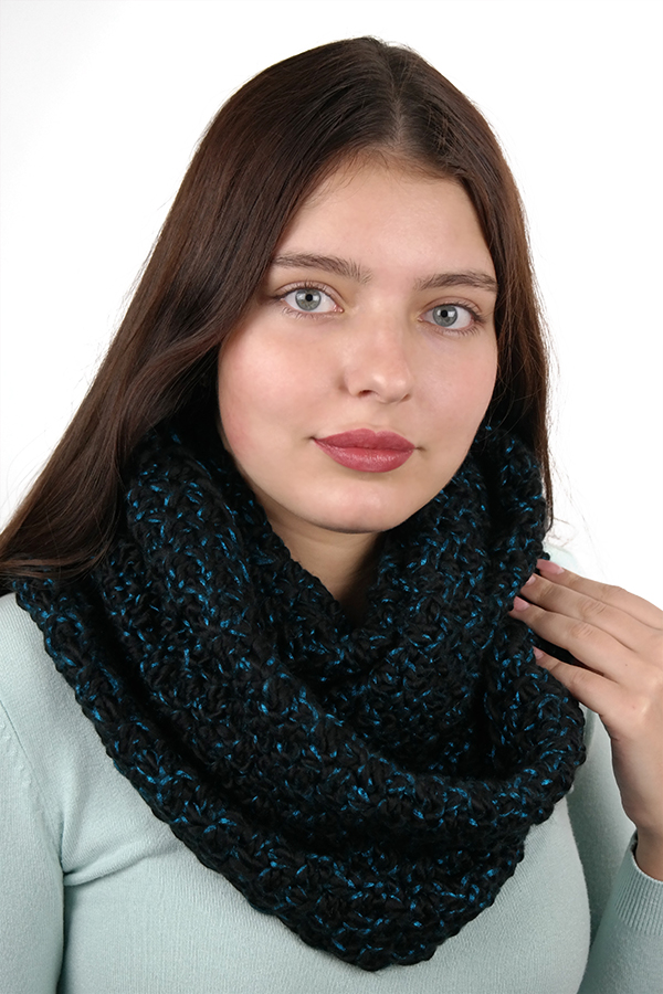 

Снуд «Маранда» Braxton 26016092 черный + бирюзовый 4622-88