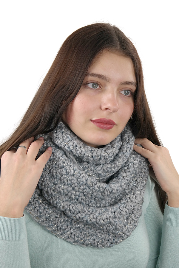 

Снуд «Маранда» Braxton 26016069 светло-серый + голубой 4622-88