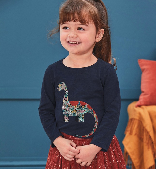 

Лонгслив для девочки Flower dinosaur Little Maven (110 / 5 лет) Синий