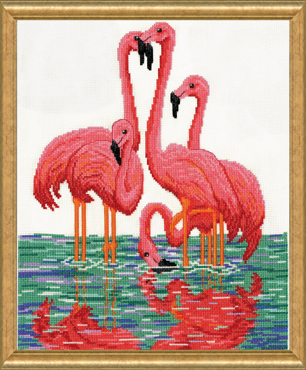

Набір для вишивання хрестиком "Flamingos//Фламінго" Design Works dw3272