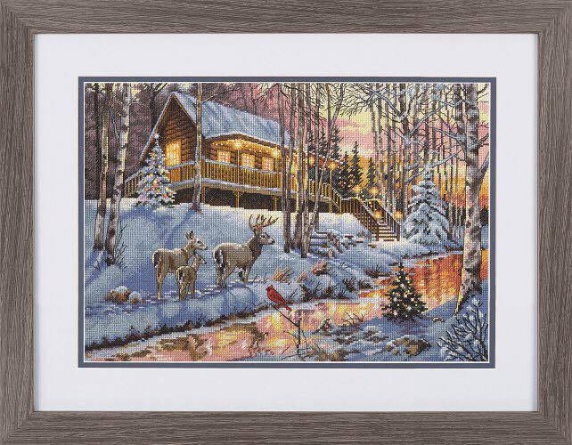 

Набір для вишивання хрестиком "Winter Cabin//Зимовий котедж" DIMENSIONS 70-08976