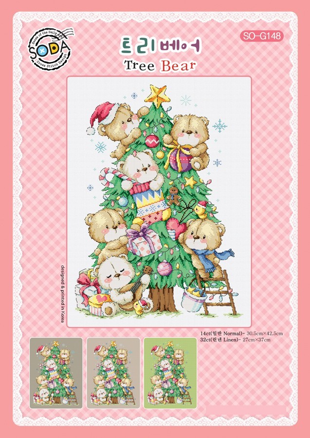 

Набір для вишивання (Linen 32) ''Tree Bear//Ведмеже дерево'' SODA Stitch SO-G148L