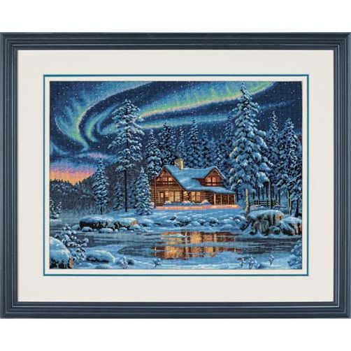 

Набір для вишивання хрестиком "Будиночок у Аврори//Aurora Cabin" DIMENSIONS 35212