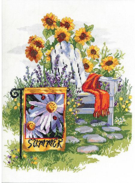 

Набір для вишивання хрестиком "Summer Garden Flag//Літній сад" Janlynn 023-0615