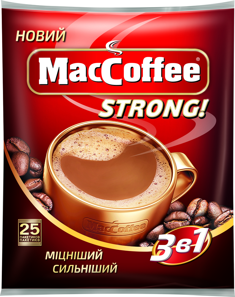 Купить Кофейный напиток 3в1 MacCoffee Strong с сахаром и подсластителем ...