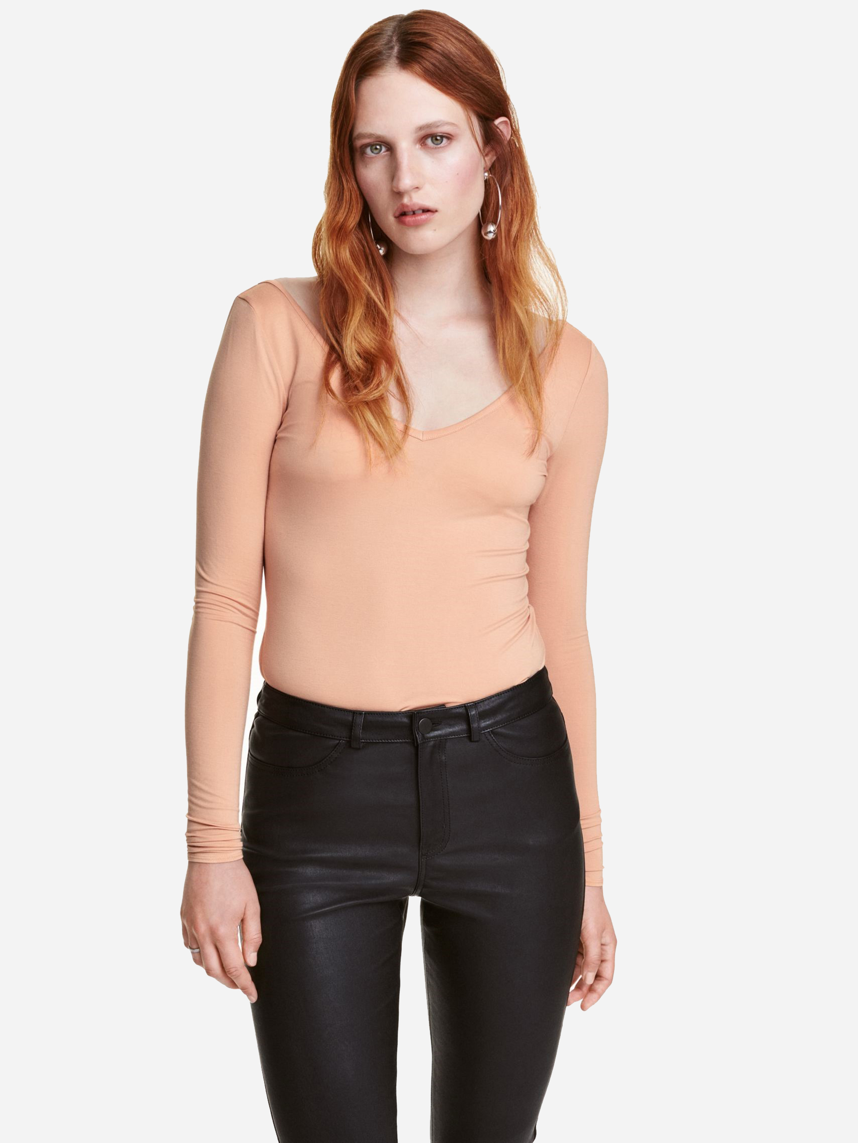 

Лонгслив H&M 03814394 32 Бежевый