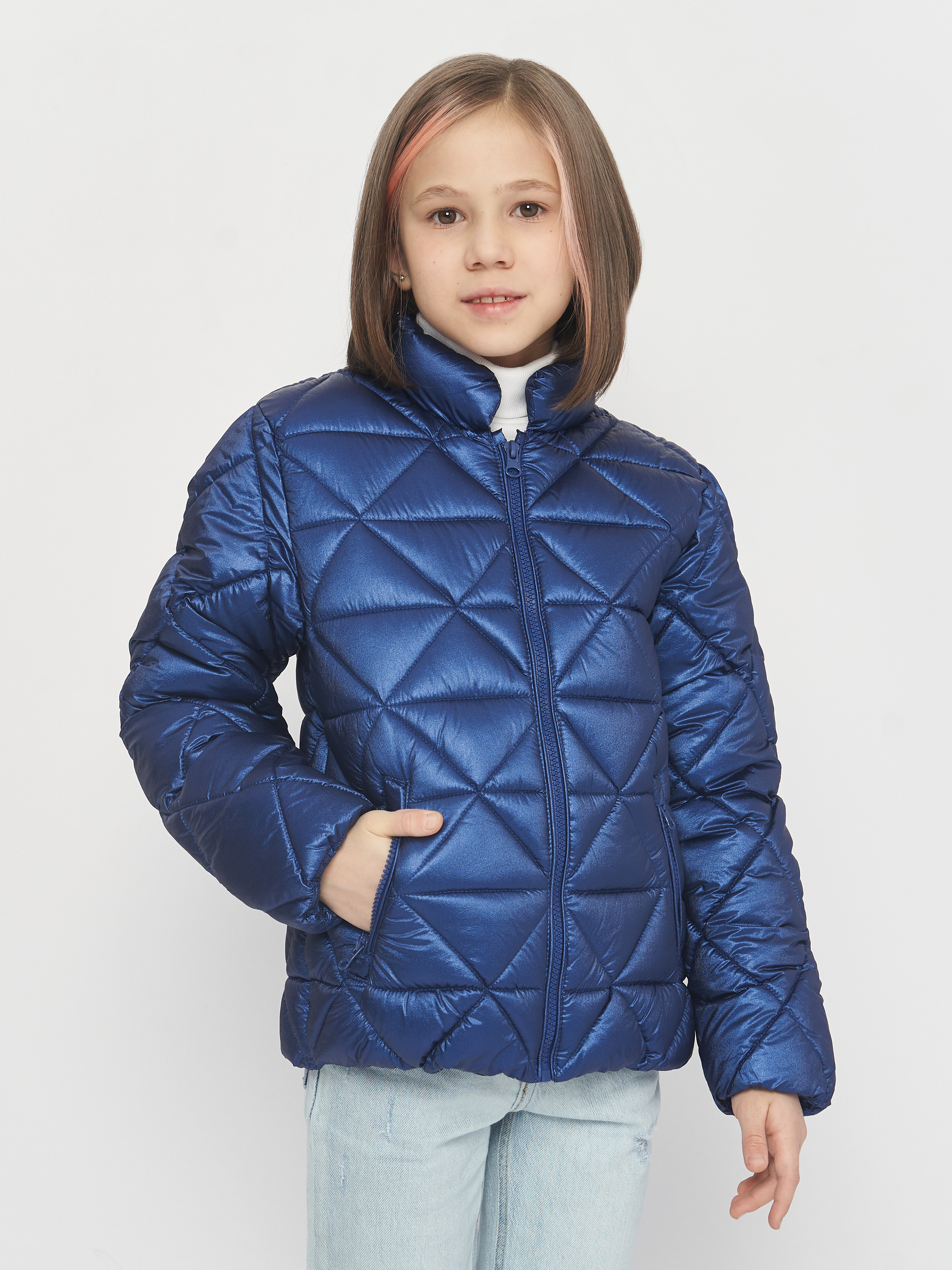 Акція на Дитяча демісезонна куртка для дівчинки Minoti 12COAT 15 37633JNR 110-116 см Темно-синя від Rozetka