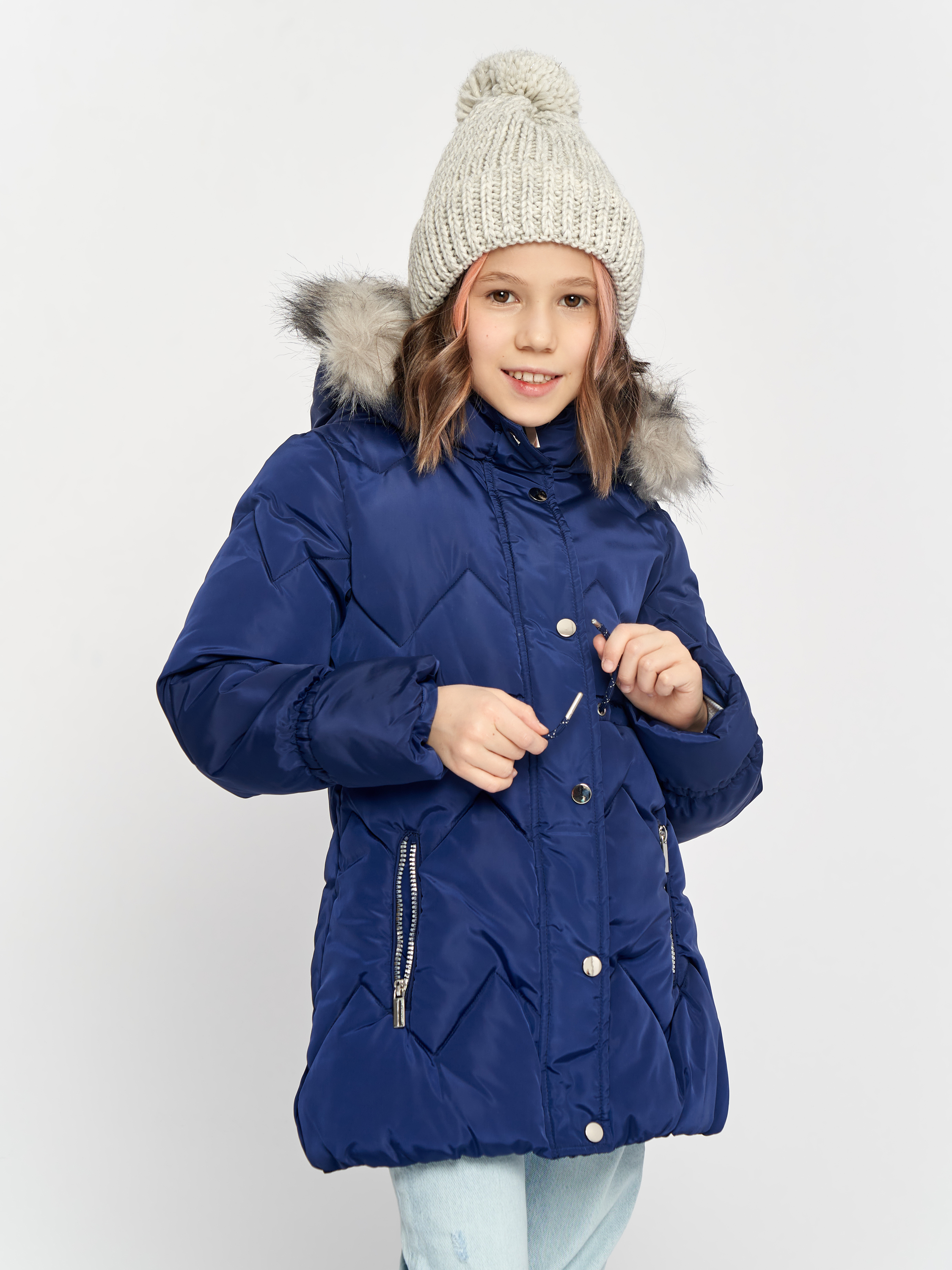 Акція на Дитяче зимове пальто для дівчинки Minoti Block 1 37161JNR 98-104 см Темно-синє від Rozetka