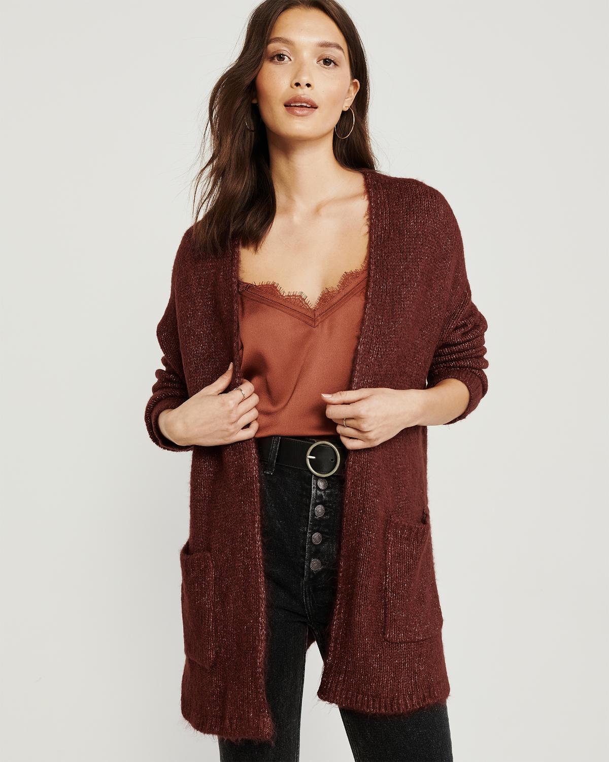 

Кардиган женский - кардиган Abercrombie & Fitch AF7582W S Терракотовый