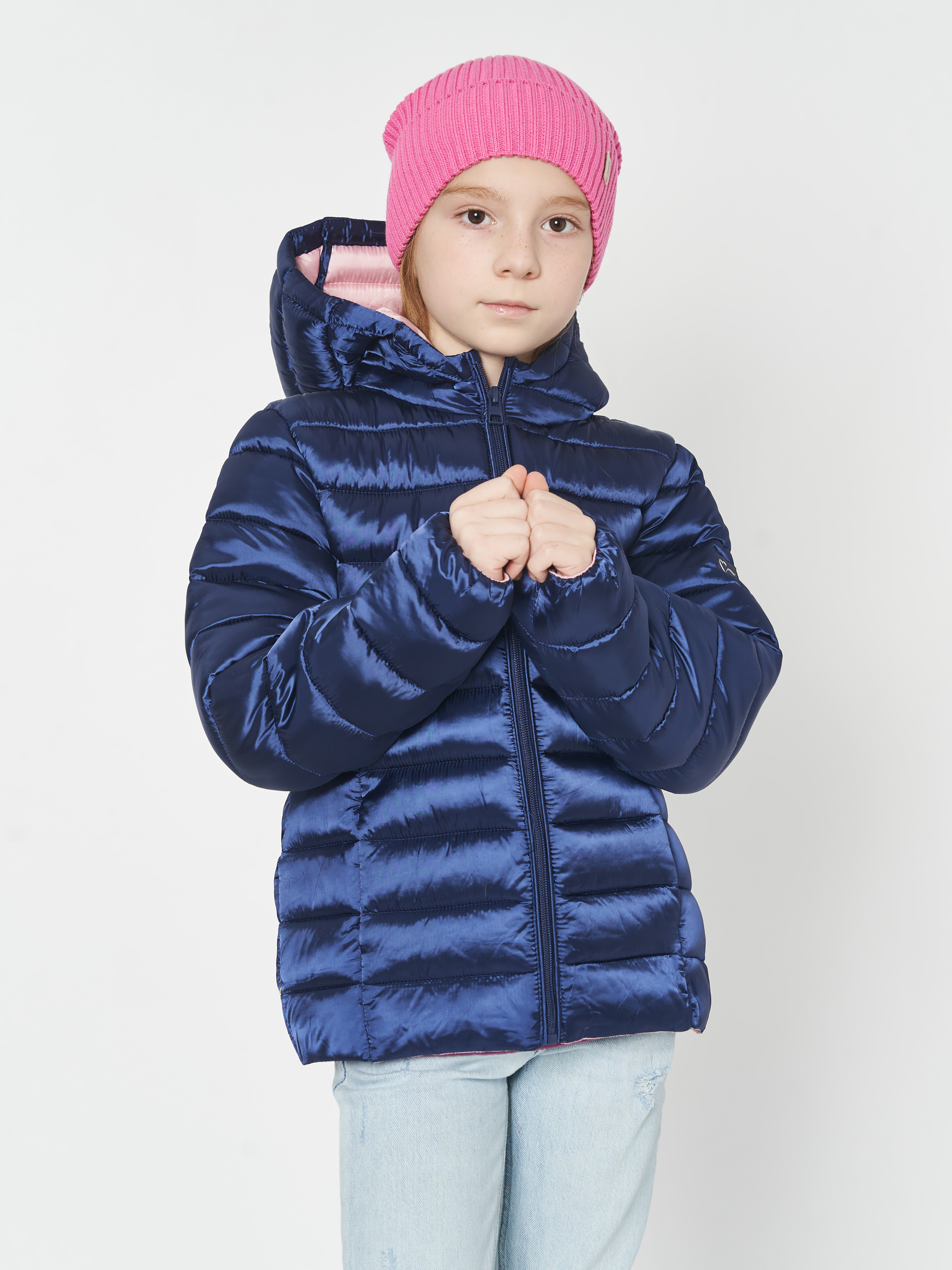 Акция на Дитяча демісезонна куртка для дівчинки Minoti 12COAT 9 37627JNR 104-110 см Темно-синя от Rozetka