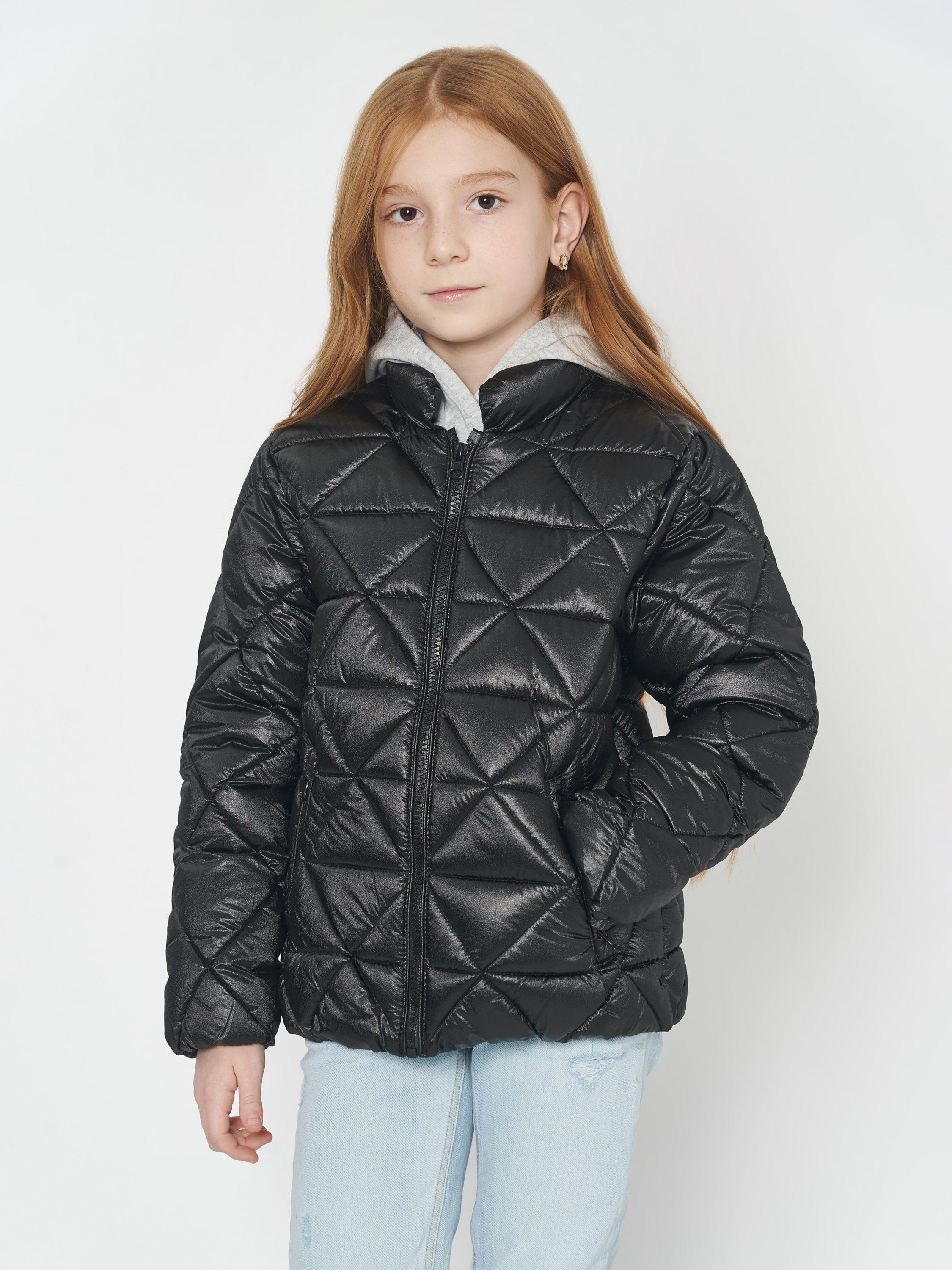 Акция на Дитяча демісезонна куртка для дівчинки Minoti 12COAT 17 37635JNR 104-110 см Чорна от Rozetka
