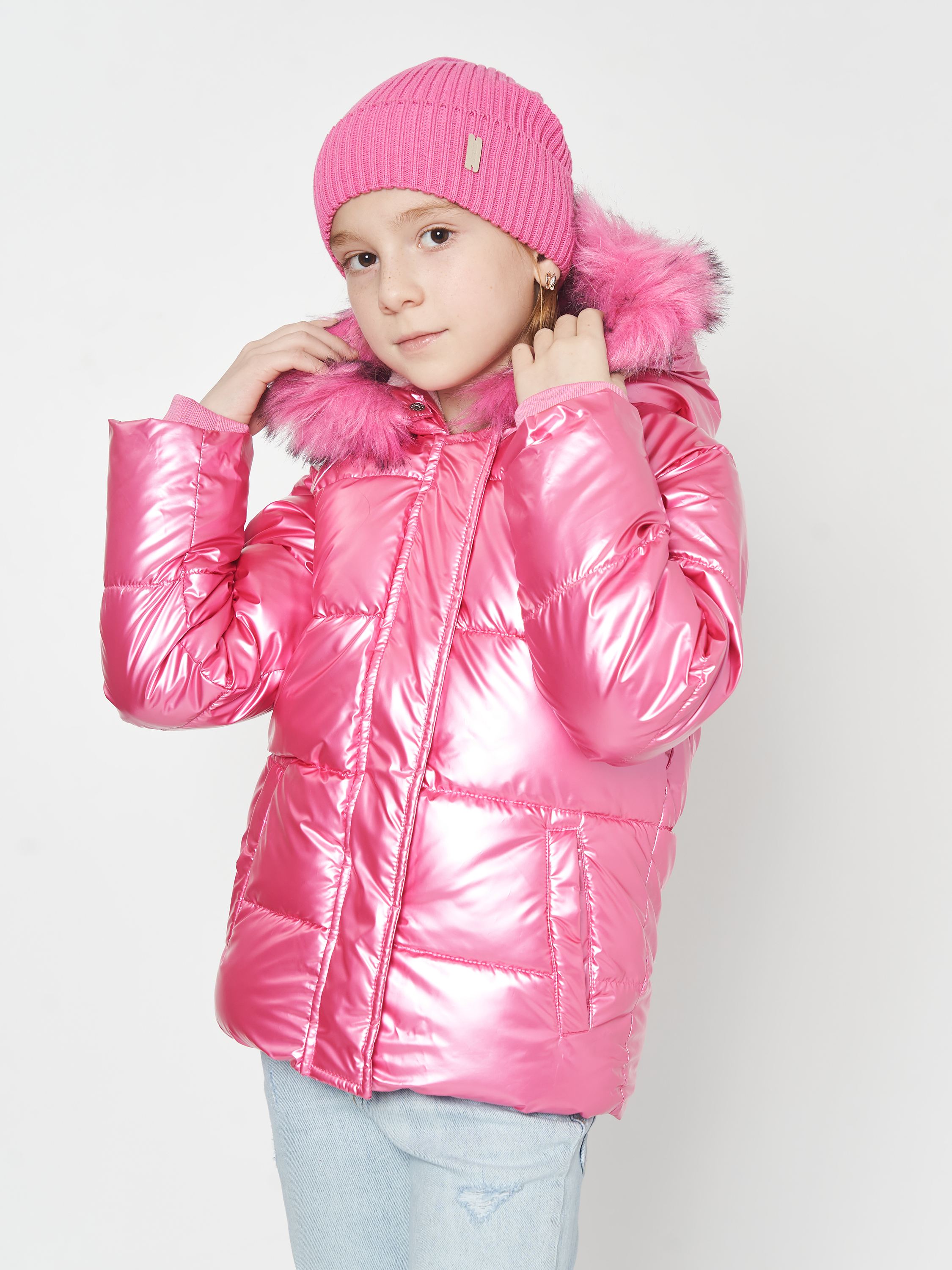Акция на Дитяча зимова куртка для дівчинки Minoti Crunch 4 37043JNR 104-110 см Рожева от Rozetka