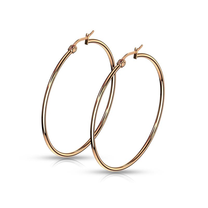 

Серьги кольца из стали Spikes Золотистые SEH01R 8044