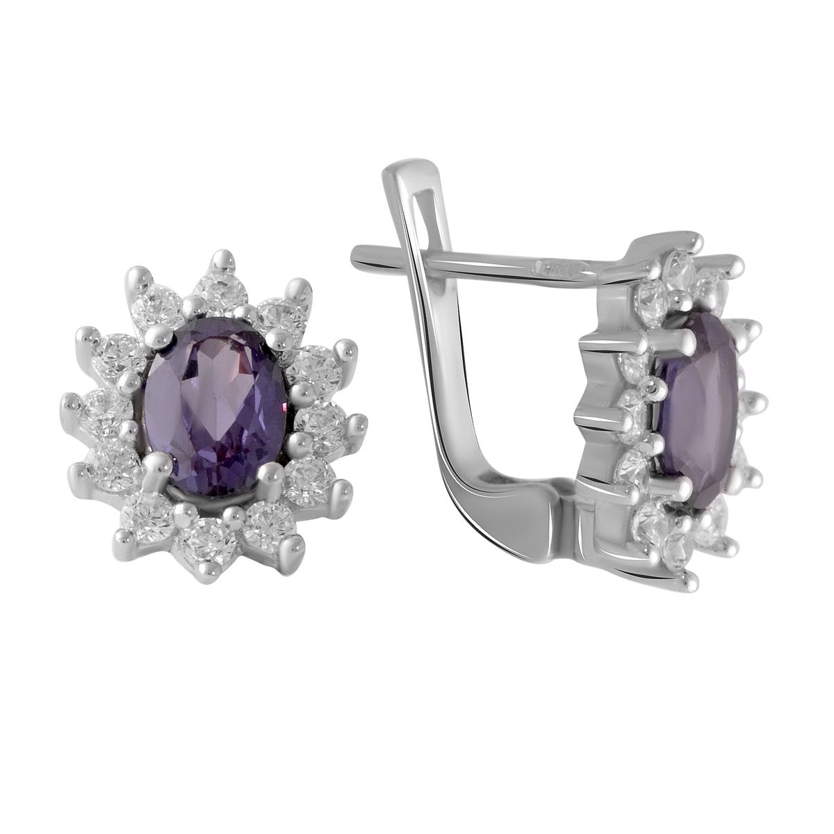 

Серебряные серьги SilverLine с олександритом