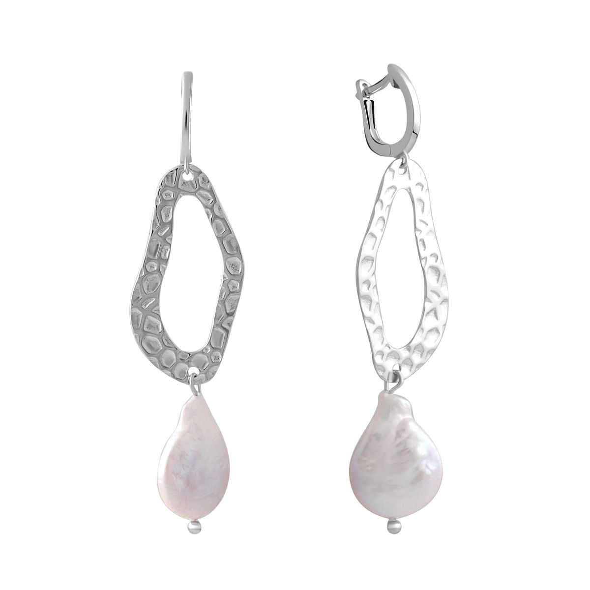 

Серебряные серьги SilverLine с натуральным жемчугом барочным