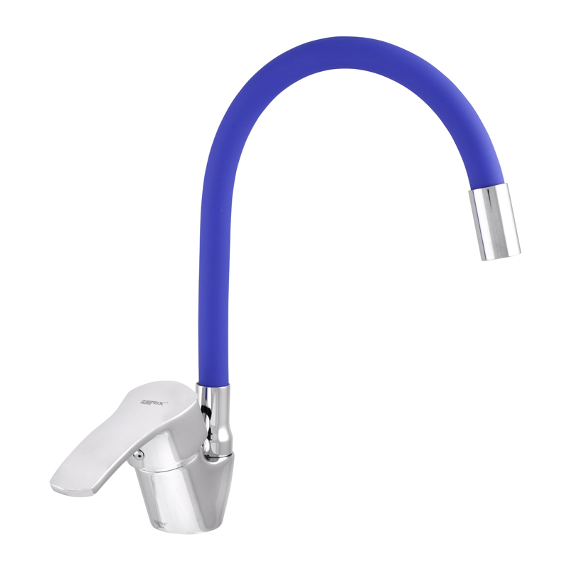 

Смеситель для кухни с синим гибким изливом ZERIX YUB 279 (ST3250)