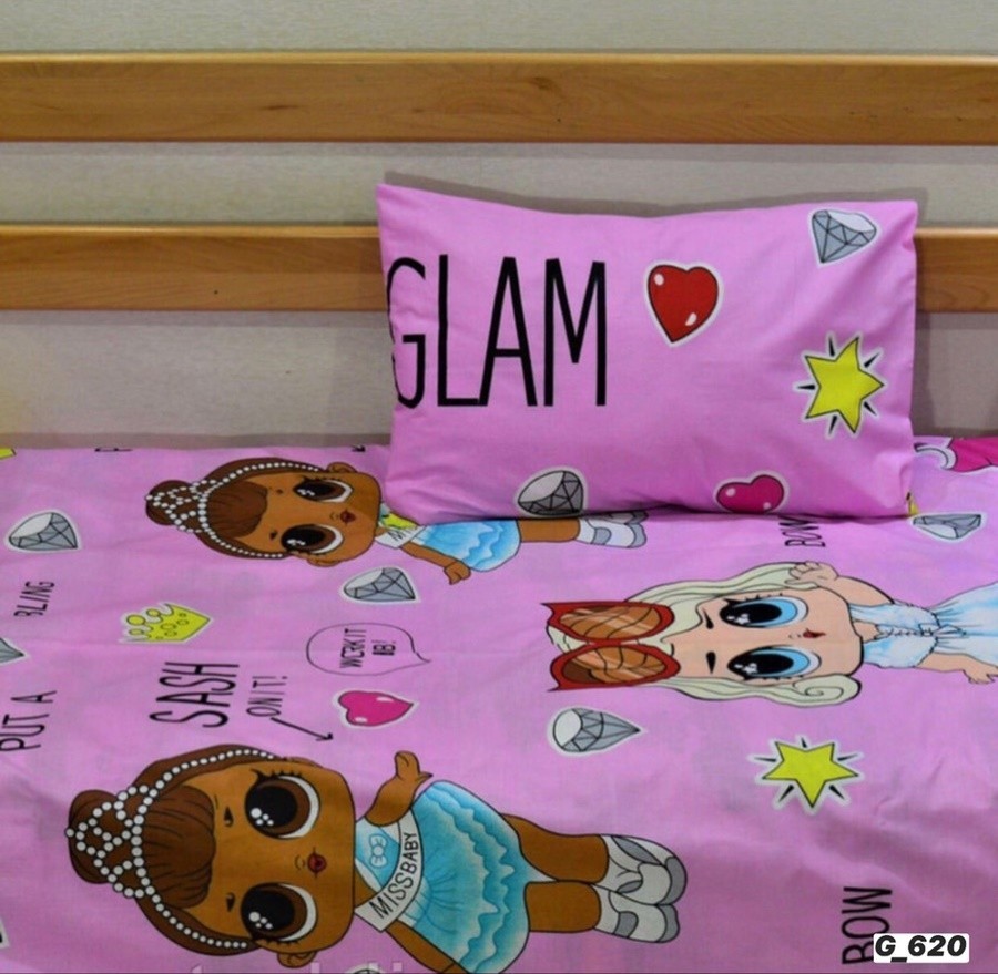 

Комплект постельного белья Happy бязь LOL розовая полуторный