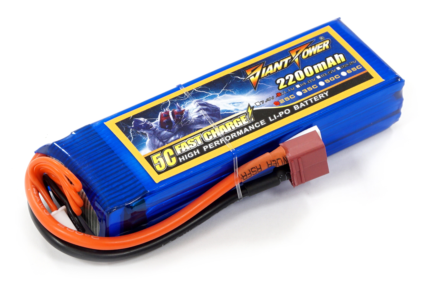 

Аккумулятор для страйкбола Giant Power (Dinogy) Li-Pol 11.1V 3S 2200mAh 25C 24х34х102мм T-Plug