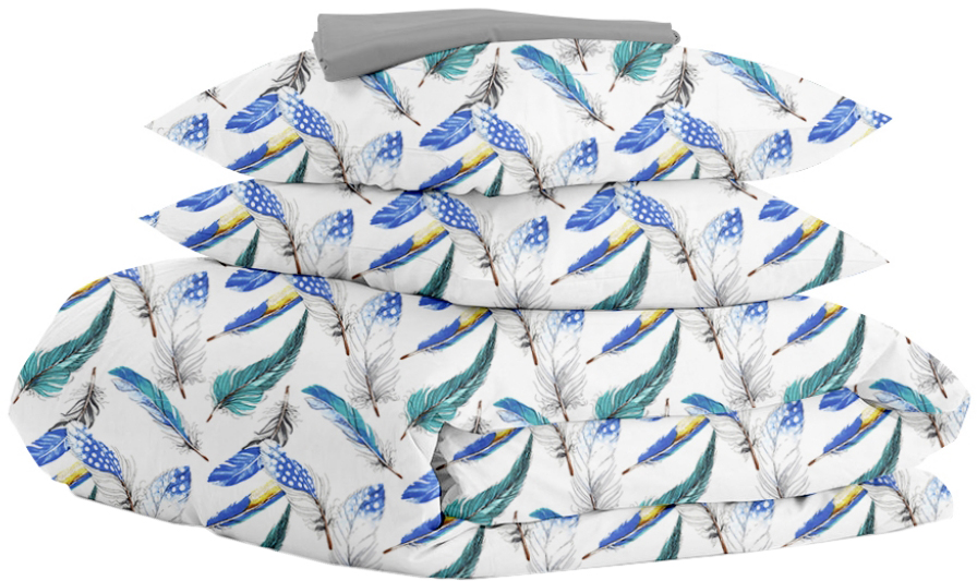 

Комплект постельного белья Cosas Feather Mint Grey 160х220