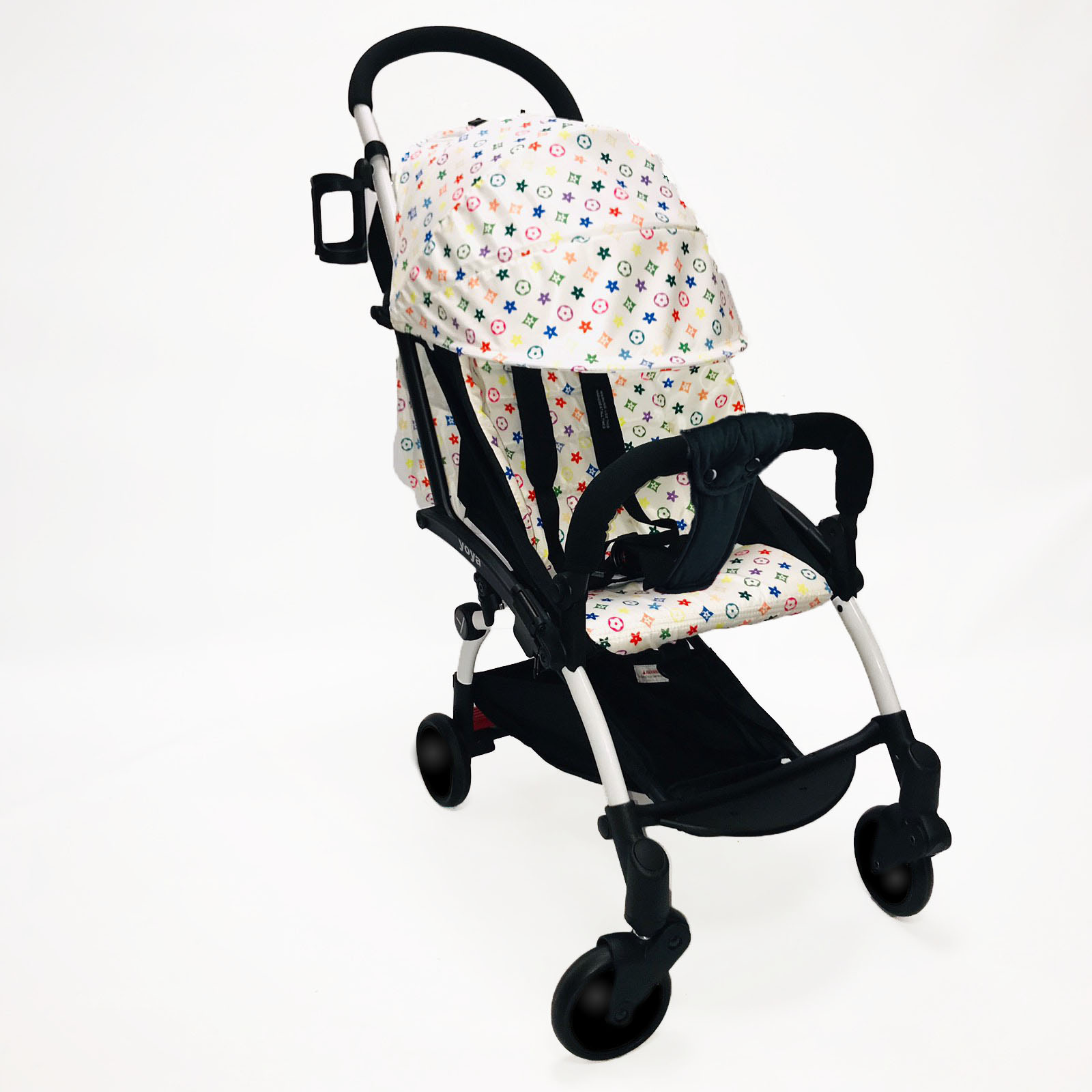 

Коляска Yoya 175А+ с Большим дождевиком Белая с желтым LV white на белой раме
