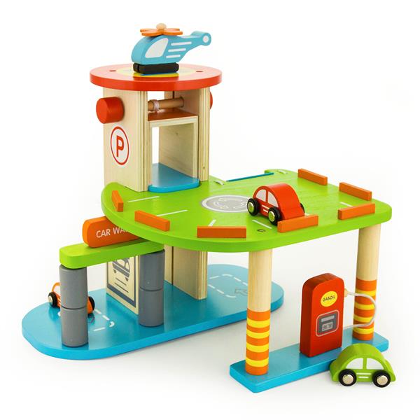 

Игровой набор Viga Toys Гараж двухъярусный дерево разноцветный AFK 59963