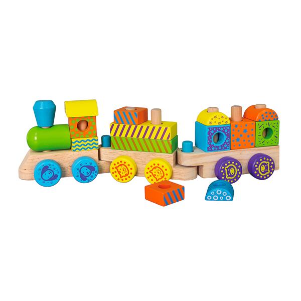 

Игрушка-конструктор Viga Toys Поезд дерево разноцветный AFK 50572