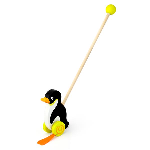 

Игрушка-каталка с ручкой Viga Toys Пингвин дерево разноцветный AFK 50962