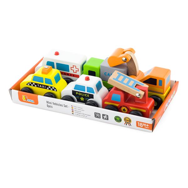 

Набор игровой Viga Toys Мини-машинки 6 шт. дерево разноцветный AFK 59621