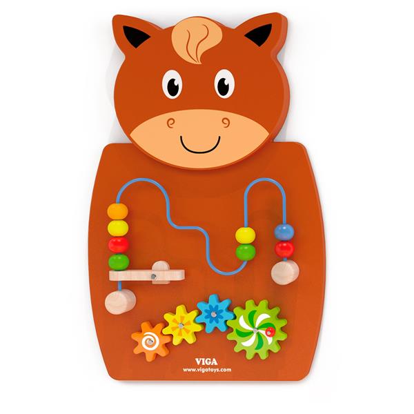

Игрушка настенная развивающий бизиборд Viga Toys Лошадь с лабиринтом дерево коричневый, разноцветный AFK 50678