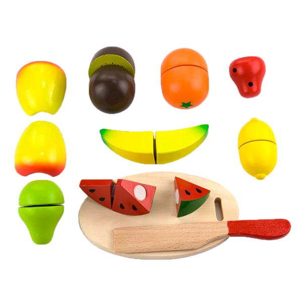 

Игровой набор Viga Toys Фрукты на липучках дерево разноцветный AFK 56290