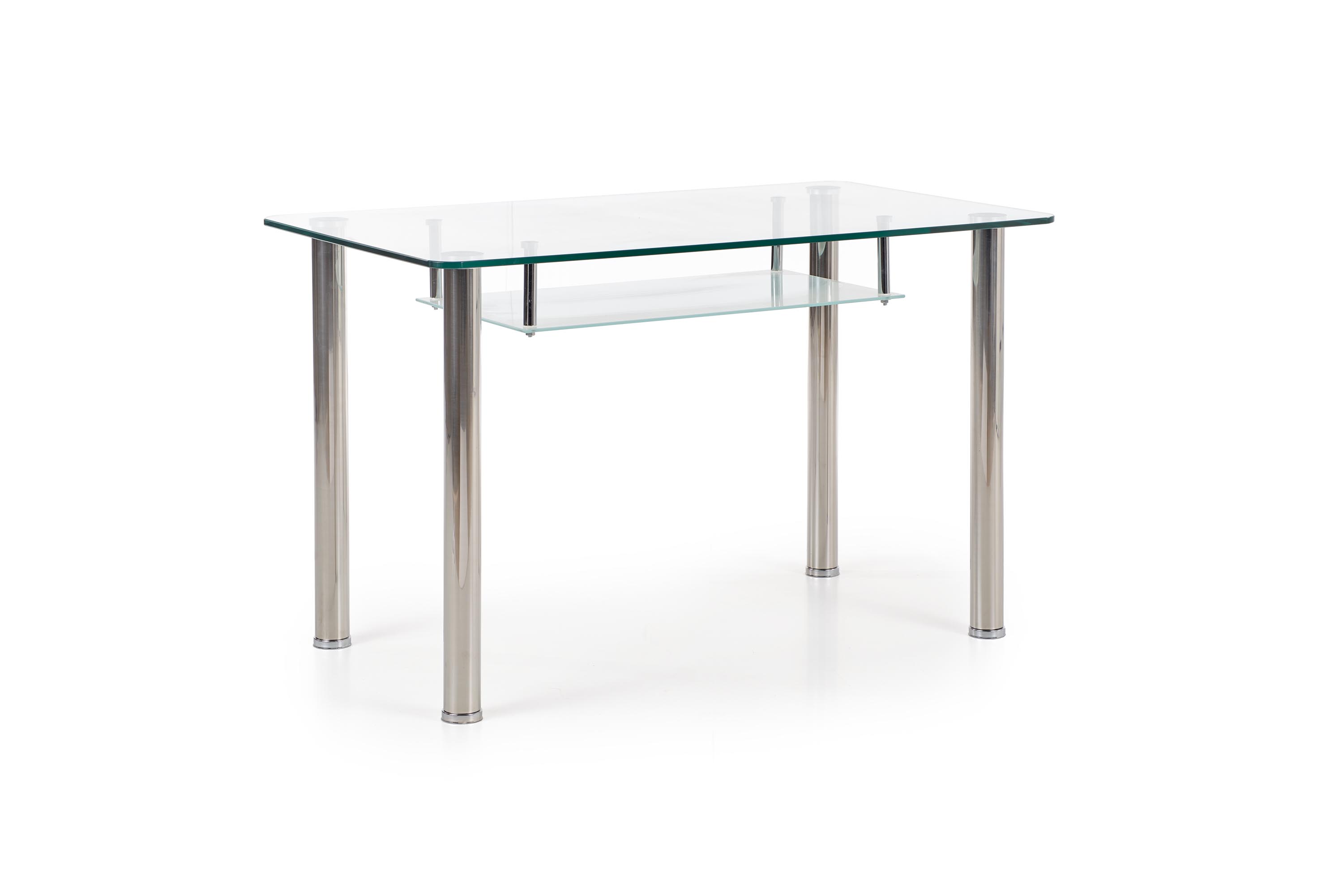 

Обеденный стол в гостиную, кухню Cristal 150x90 стекло прозрачный/сталь бежевый Halmar Польша
