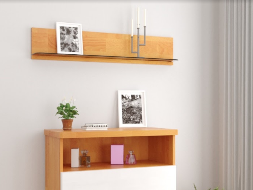 

Полка навесная из натурального дерева сосна в гостиную/спальню Регина Ольха Арбор Древ