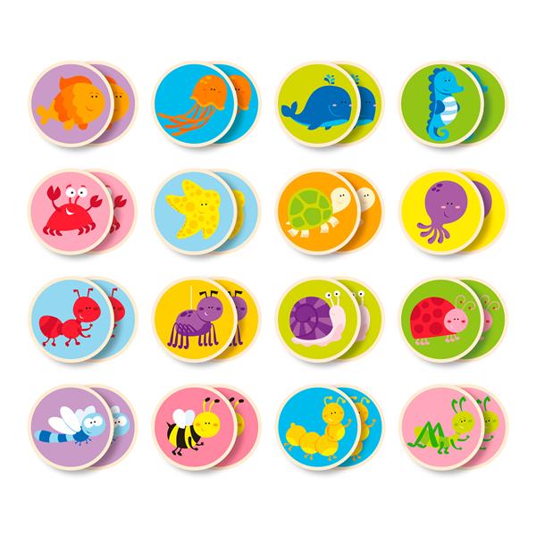 

Настольная игра логическая Viga Toys Memory 32 карточки дерево разноцветный AFK 50126