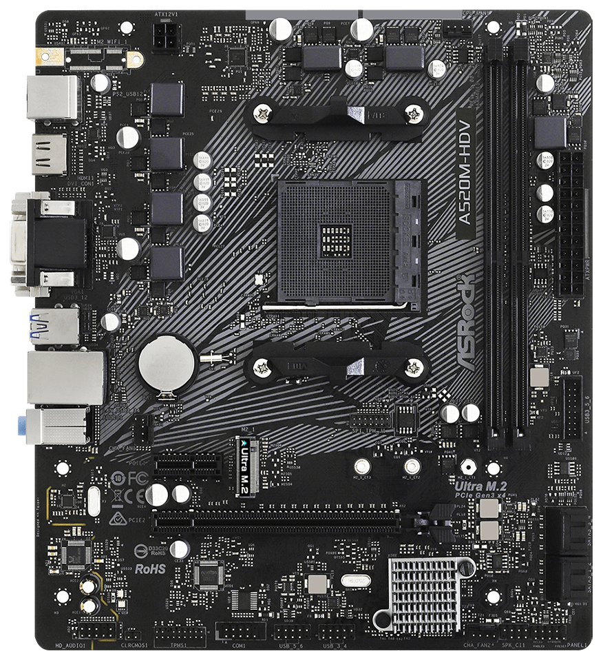 

Материнская плата ASRock A520M-HDV (sAM4, AMD A520, PCI-Ex16)