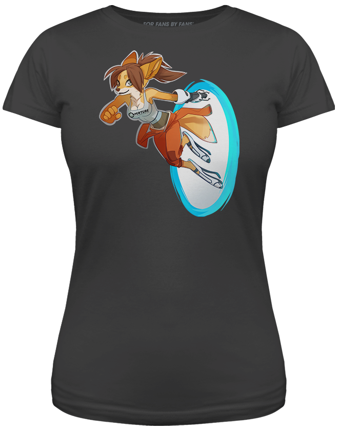 

Футболка Valve Portal Fox Chell Charcoal, Woman S