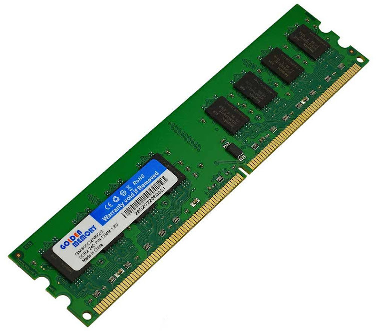Оперативная память DDR2-800 2Gb PC2-6400 широкопрофильная Golden Memory ...