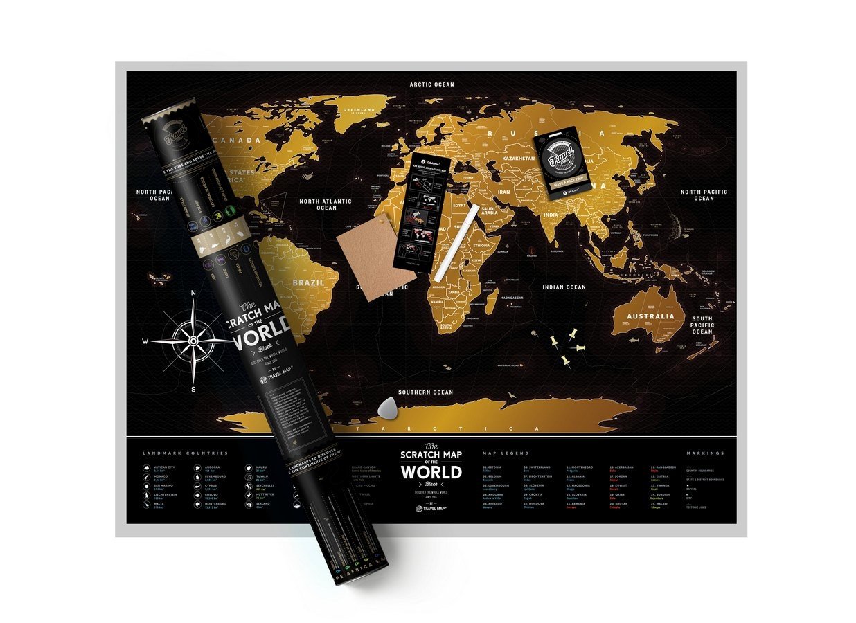 

Скретч-карта 1DEA.me "Travel map black" eng (60*80см)