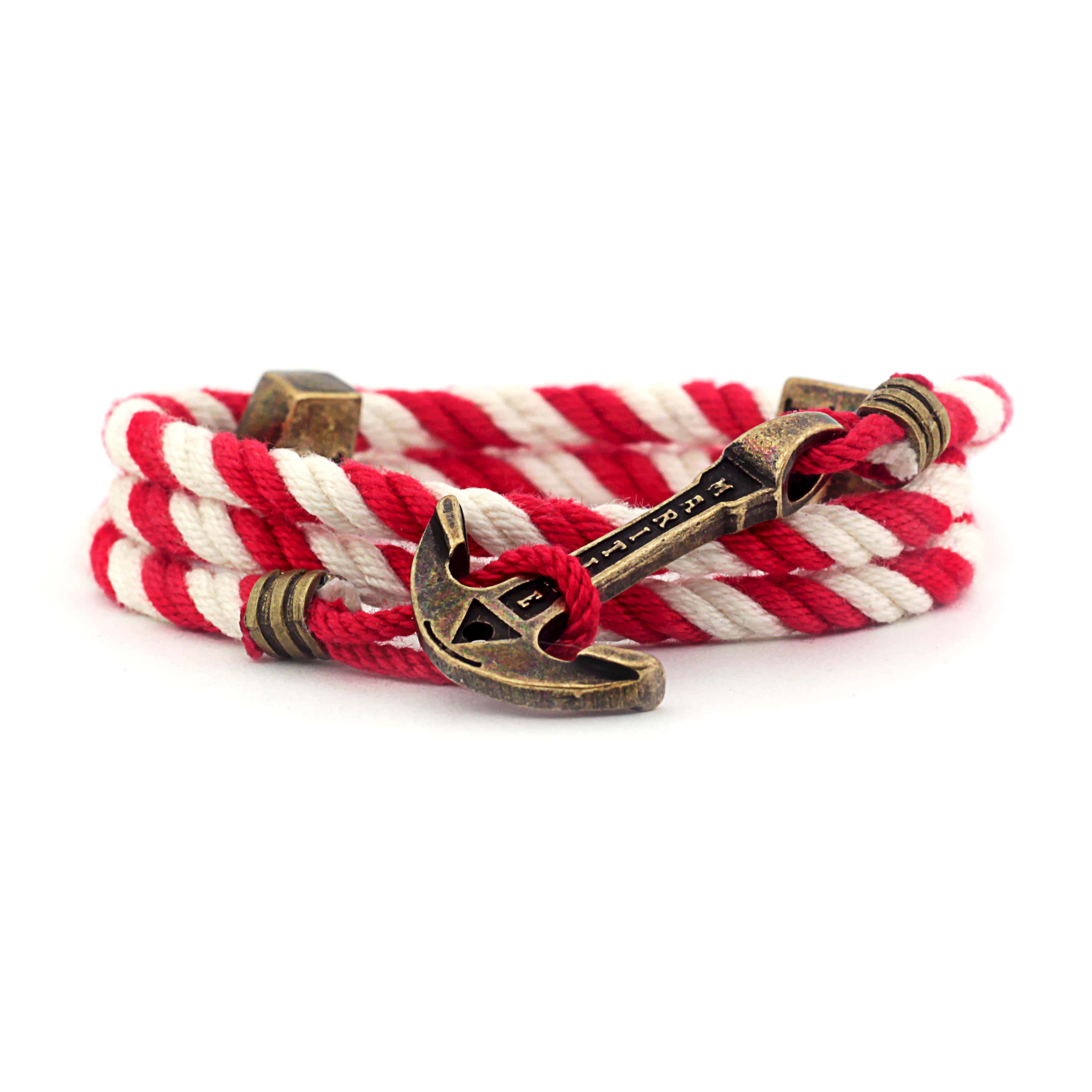 

Морской браслет с якорем MARITIME "Marine Candy" - Красно-белый