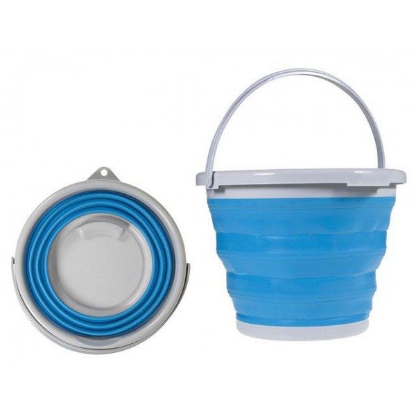 

Силиконовое складное ведро туристическое круглое с ручкой 10 литров Collapsible Bucket Синий (zhb0424)