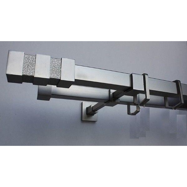 

Карниз Металлдеко металлический Бостон двухрядный 20 мм сатин квадратная труба 3 метра