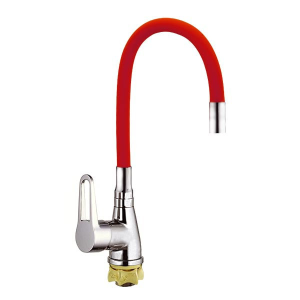 

Смеситель для кухни с красным гибким изливом ZERIX SOP7 146 (ST3167)